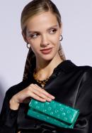 Női pénztárca, monogrammal dombornyomott lakkozott bőrből, zöld, 34-1-413-FF, Fénykép 15