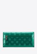 Női pénztárca, monogrammal dombornyomott lakkozott bőrből, zöld, 34-1-413-FF, Fénykép 3