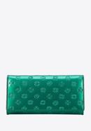 Női lakkbőr monogramos pénztárca, zöld, 34-1-075-000, Fénykép 1