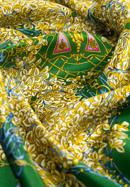 Nagy női selyemkendő, mintával, zöld sárga, 97-7D-S02-X12, Fénykép 3
