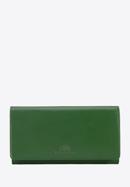 Sima felületű, hosszúkás fazonú női bőr pénztárca, zöld, 14-1-903-L5, Fénykép 1
