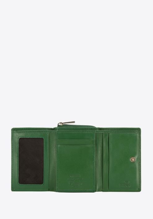 Sima felületű, kétoldalas női bőr pénztárca, zöld, 14-1-121-L0, Fénykép 2