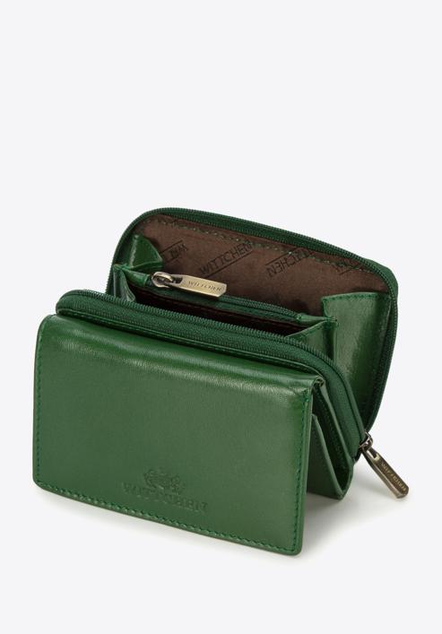 Sima felületű, kétoldalas női bőr pénztárca, zöld, 14-1-121-L0, Fénykép 5