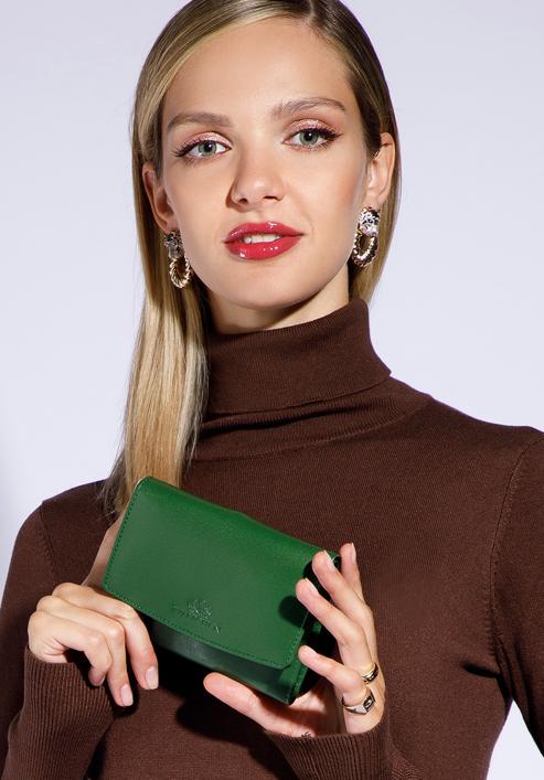 Vörös színű női bőr pénztárca, zöld, 14-1-062-L91, Fénykép 15