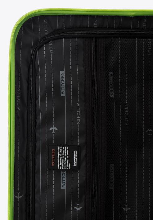 ABS Nagy bőrönd geometriai mintával, zöldcitrom zöld, 56-3A-753-11, Fénykép 7