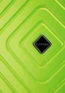 ABS Nagy bőrönd geometriai mintával, zöldcitrom zöld, 56-3A-753-11, Fénykép 9