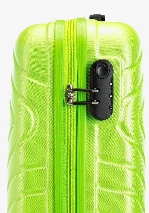 ABS Geometrikus kialakítású kabinbőrönd, zöldcitrom zöld, 56-3A-751-11, Fénykép 8