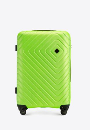 ABS Közepes méretű bőrönd geometriai dombornyomással, zöldcitrom zöld, 56-3A-752-86, Fénykép 1