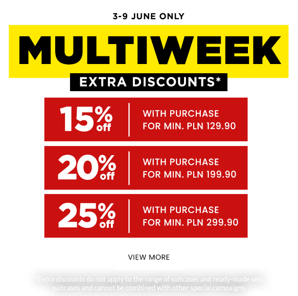 Multiweek! Dodatkowe rabaty od 15% do 25%*