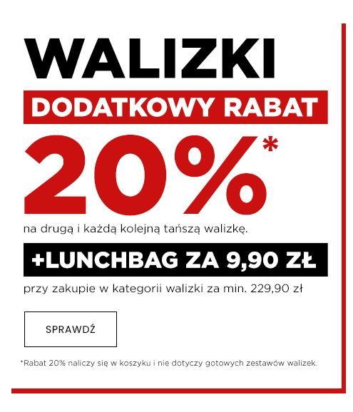 Extra 20% walizki