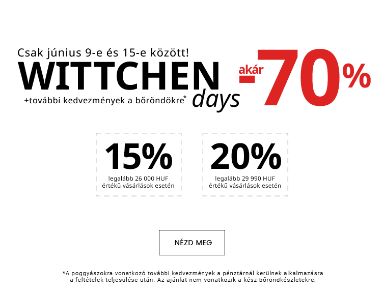 WITTCHEN napok: akár -70%
