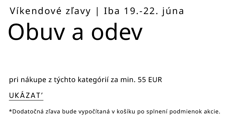Víkendové slevy! Boty a oblečení - extra 20% sleva při nákupu v min. Hodnotě 1399 kč