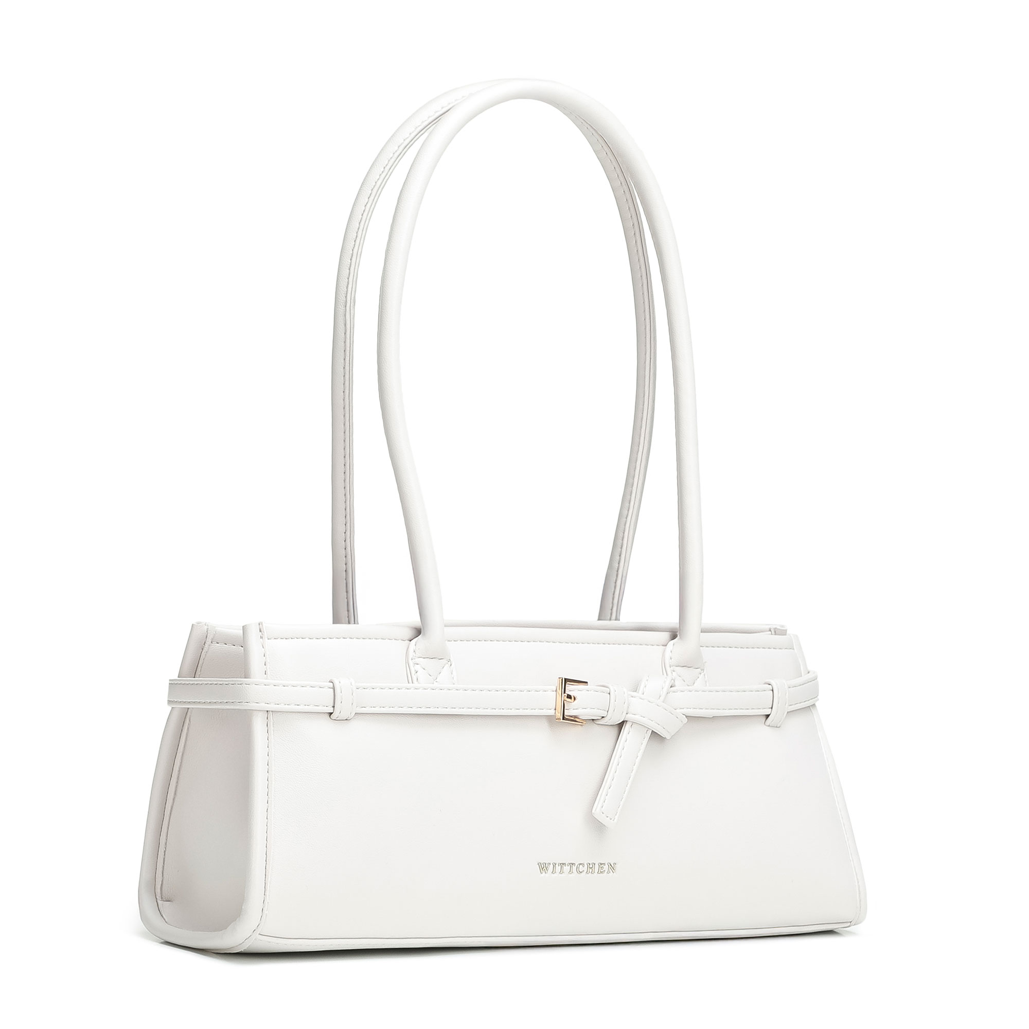 Smotanová dámska crossbody kabelka Wittchen z imitácie kože, Vyberte variant lomená biela