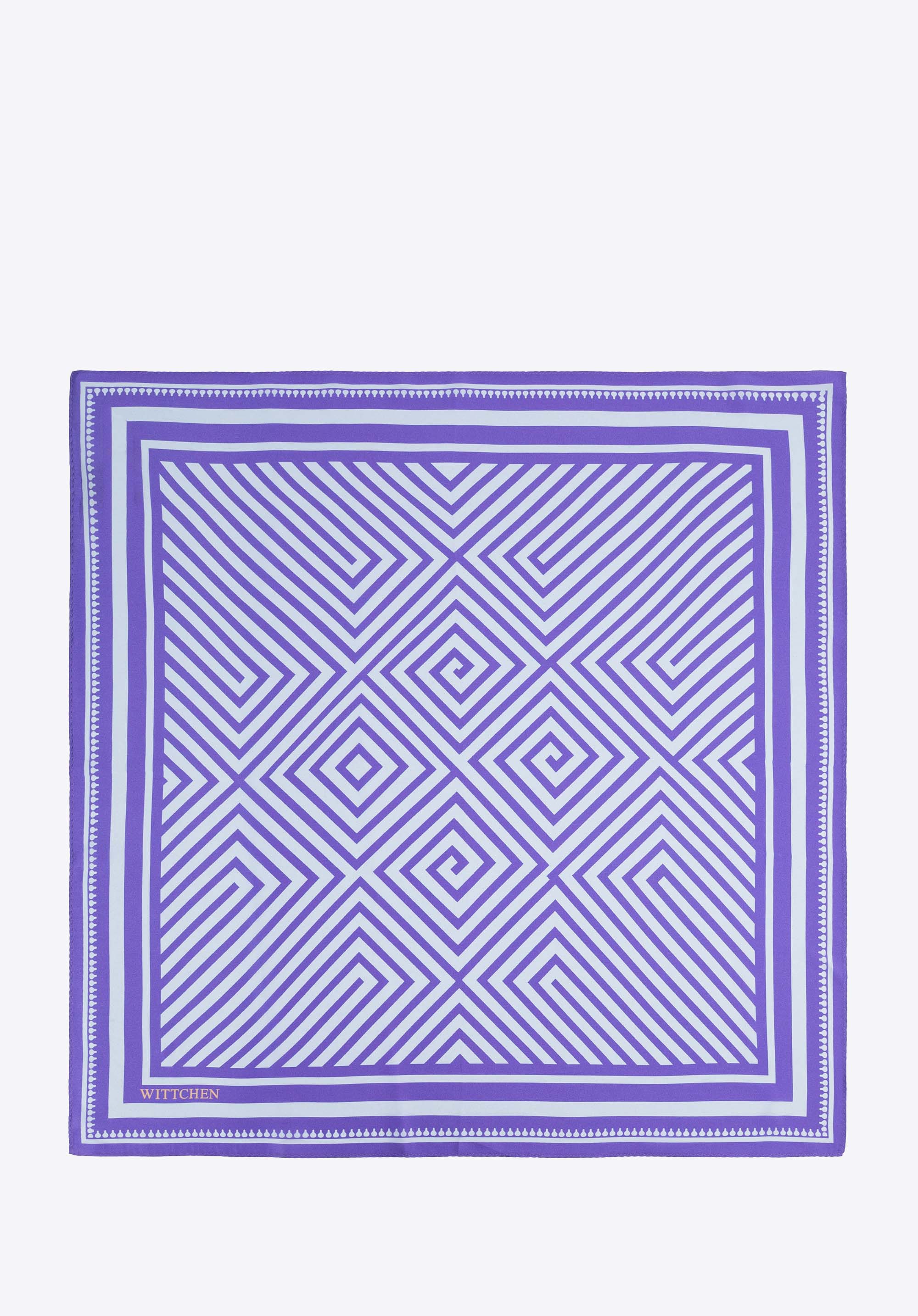 Apaszka damska z jedwabiu z geometrycznym wzorem, niebieski, 103-7D-S05-X47, Zdjęcie 1