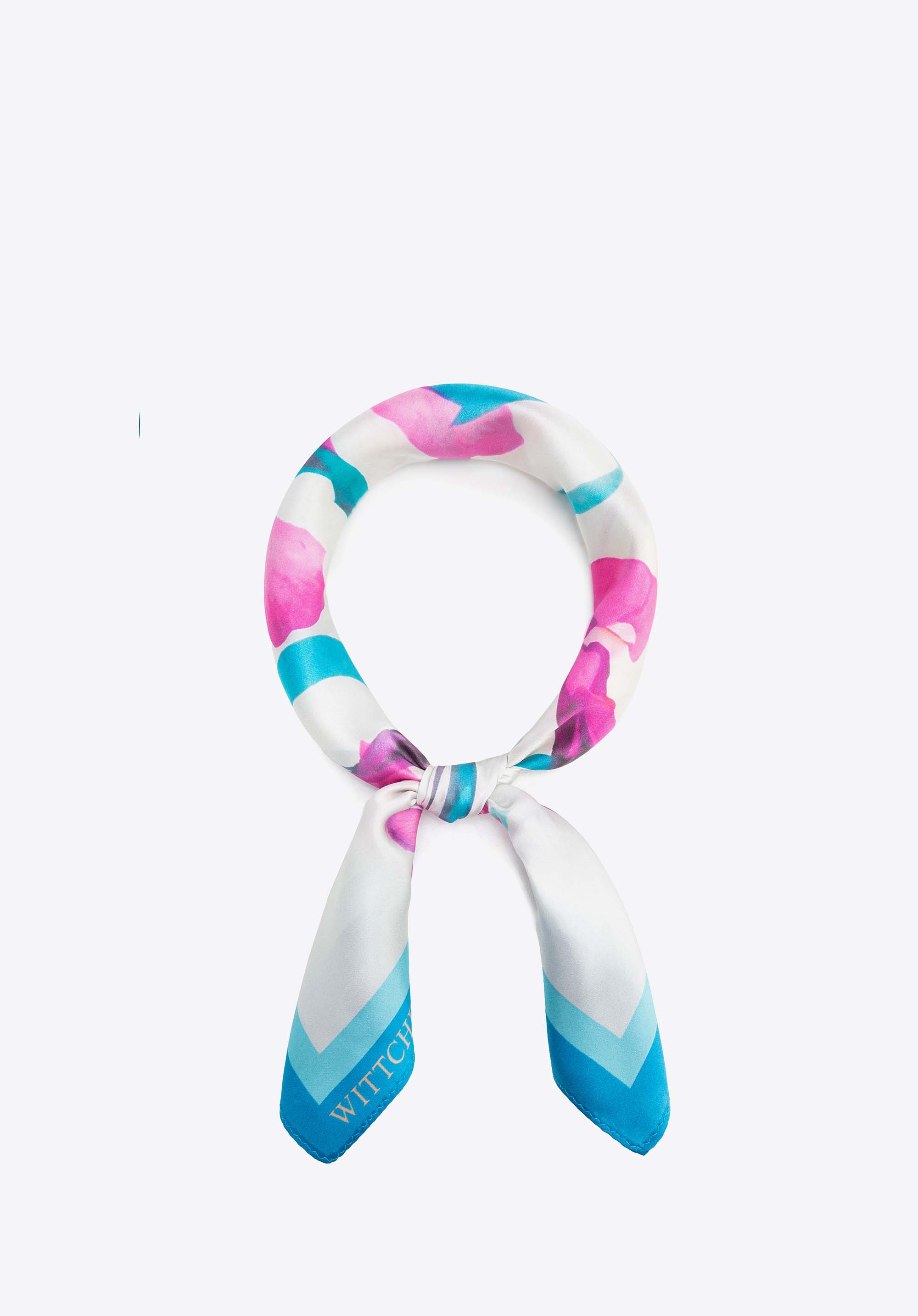 Scarf, blue-pink, 103-7D-S05-X50, Photo 1