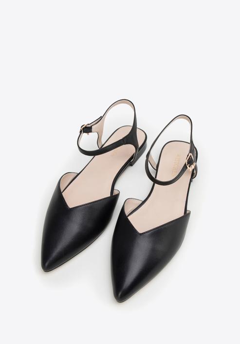 Leather low heel slingbacks, black, 98-D-952-1-40, Photo 2
