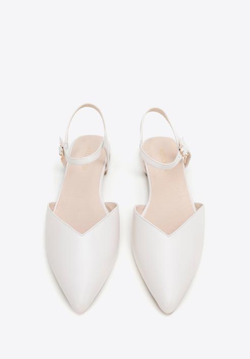 Leather low heel slingbacks, cream, 98-D-952-P-36, Photo 3