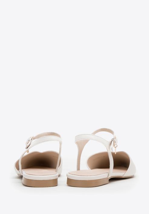 Leather low heel slingbacks, cream, 98-D-952-P-39, Photo 4