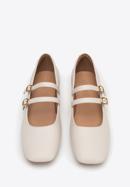 Classic leather double strap ballerina shoes, cream, 98-D-963-1-38, Photo 3