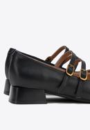 Classic leather double strap ballerina shoes, black, 98-D-963-1-37, Photo 8