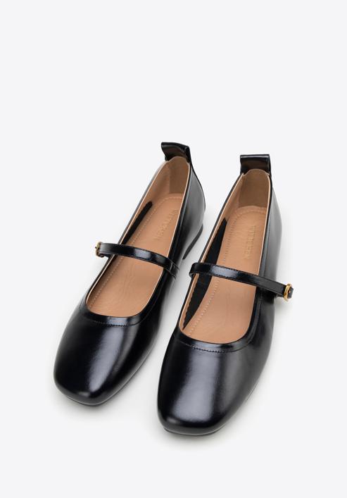 Leather strap ballerina shoes, black, 98-D-962-1-40, Photo 2