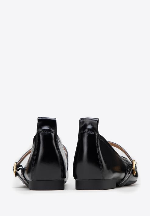 Leather strap ballerina shoes, black, 98-D-962-1-39, Photo 4