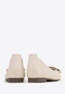 Soft leather ballerina shoes with geometric buckle detail, cream, 98-D-957-G-38, Photo 4