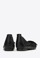 Soft leather ballerina shoes with geometric buckle detail, black, 98-D-957-G-36, Photo 4