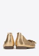 Soft leather ballerina shoes with geometric buckle detail, gold, 98-D-957-G-39, Photo 4