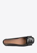 Soft leather ballerina shoes with geometric buckle detail, black, 98-D-957-G-36, Photo 5