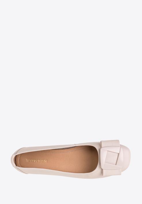Soft leather ballerina shoes with geometric buckle detail, light pink, 98-D-957-1-39, Photo 5