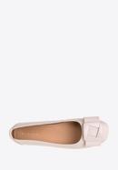 Soft leather ballerina shoes with geometric buckle detail, light pink, 98-D-957-P-35, Photo 5
