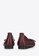 Leather ballerina shoes with bow detail, burgundy, 96-D-950-3-39, Photo 3