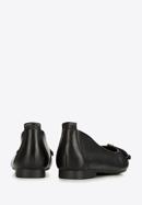 Leather ballerina shoes with bow detail, black, 96-D-950-G-37, Photo 5