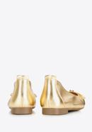 Leather ballerina shoes with bow detail, gold, 96-D-950-N-35, Photo 5