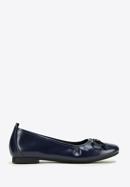Leather ballerina shoes with buckle detail, navy blue, 97-D-950-1L-40, Photo 1