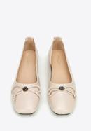 Leather ballerina shoes with buckle detail, beige, 97-D-950-1-39, Photo 3