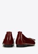 Leather ballerina shoes with buckle detail, burgundy, 97-D-950-N-35, Photo 4