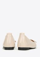 Leather ballerina shoes with buckle detail, beige, 97-D-950-1-35, Photo 4
