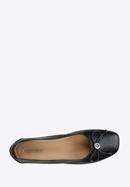 Leather ballerina shoes with buckle detail, black, 97-D-950-9-37, Photo 5