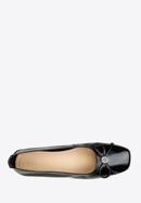 Leather ballerina shoes with buckle detail, black-gold, 97-D-950-1L-38, Photo 5