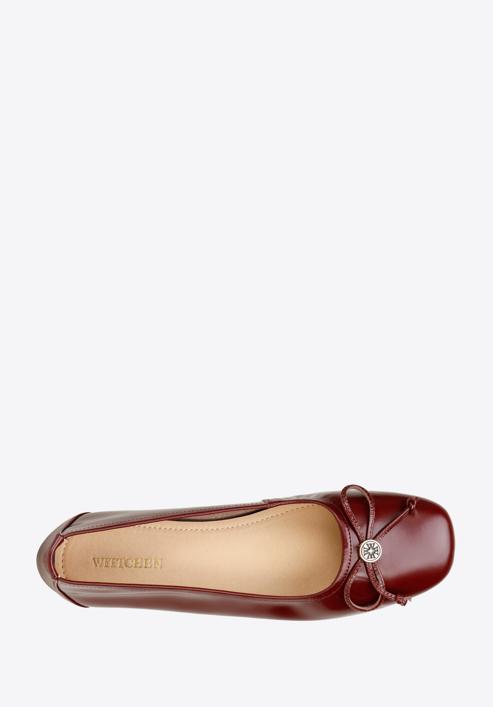 Leather ballerina shoes with buckle detail, burgundy, 97-D-950-3L-39, Photo 5