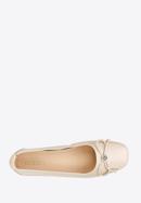 Leather ballerina shoes with buckle detail, beige, 97-D-950-1-39, Photo 5