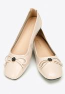 Leather ballerina shoes with buckle detail, beige, 97-D-950-1L-36, Photo 7