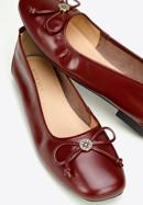 Leather ballerina shoes with buckle detail, burgundy, 97-D-950-1L-40, Photo 8