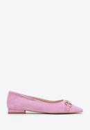 Suede horsebit ballerina shoes, light pink, 98-D-956-7-40, Photo 1