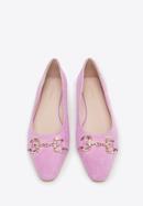 Suede horsebit ballerina shoes, light pink, 98-D-956-F-39, Photo 3
