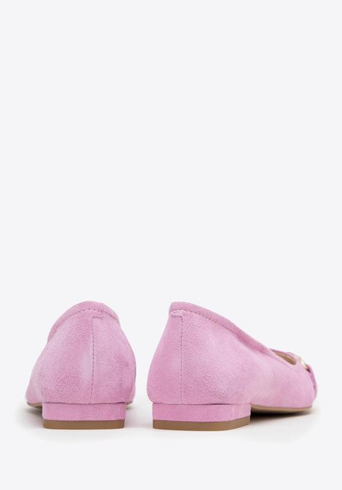 Suede horsebit ballerina shoes, light pink, 98-D-956-7-38, Photo 4