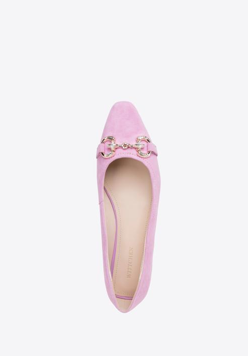 Suede horsebit ballerina shoes, light pink, 98-D-956-F-39, Photo 5
