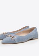 Suede horsebit ballerina shoes, blue, 98-D-956-7-35, Photo 7